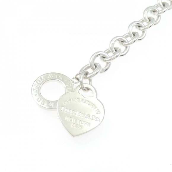 TIFFANY Authentic Silver Heart Charm Bracelet
